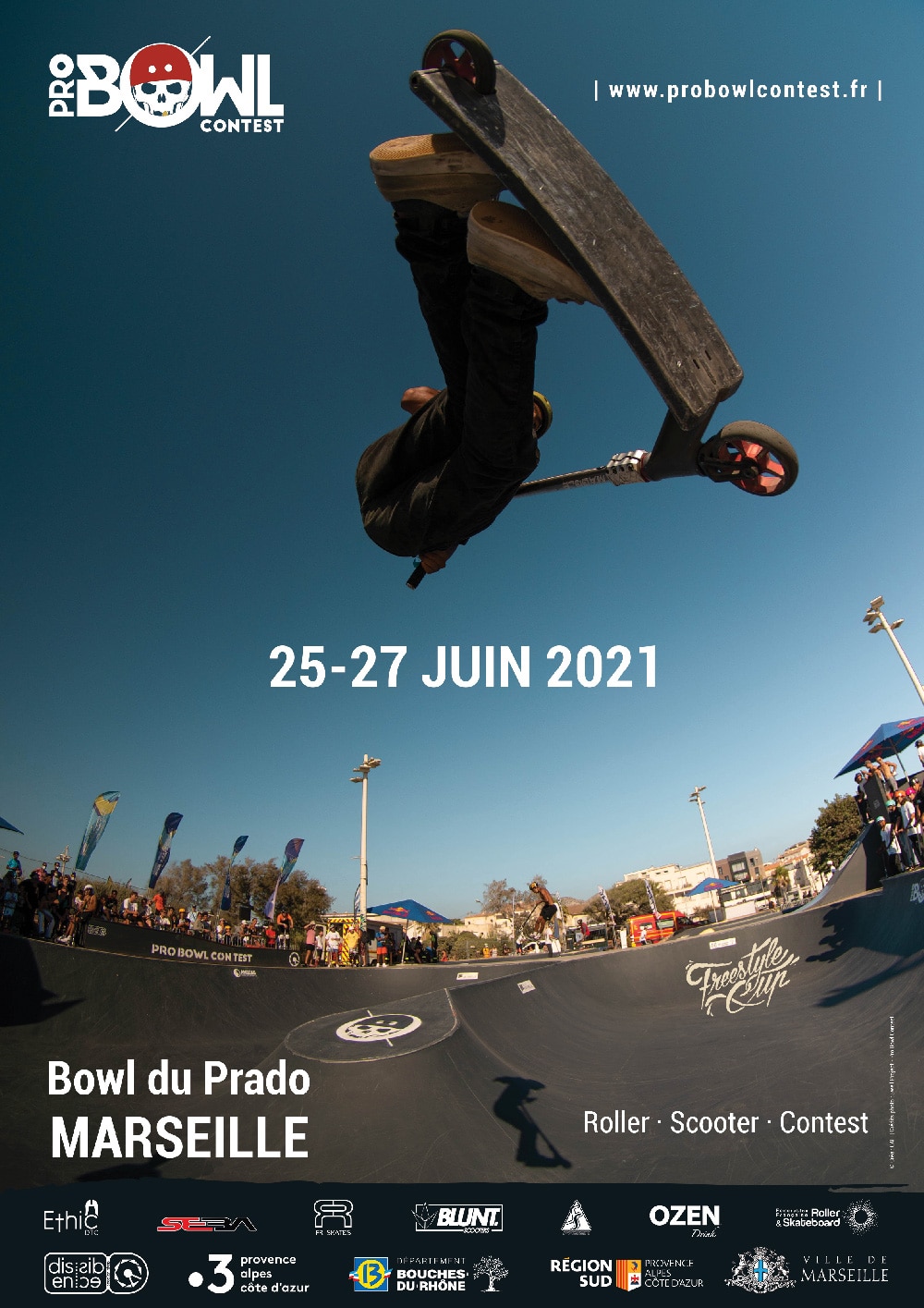 affiche officielle pro bowl contest 2021 Marseille AMSCAS scooter